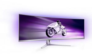 PHILIPS Evnia 49M2C8900L DQHD OLED Curved Gaming Monitor 144Hz 0.03ms GTG HDR400Ambiglow, FreeSync Prem. Pro (5120 x 1440) HDMI 2.1 DisplayPort 1.4 USB-C USB Hub